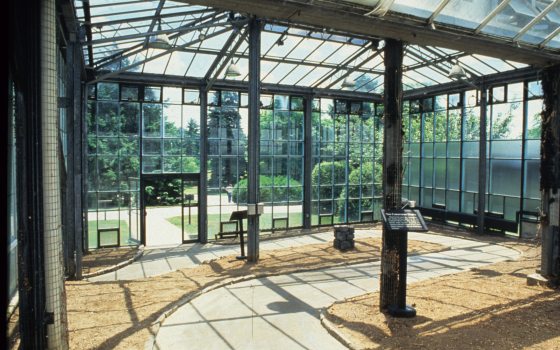 a greenhouse under construction